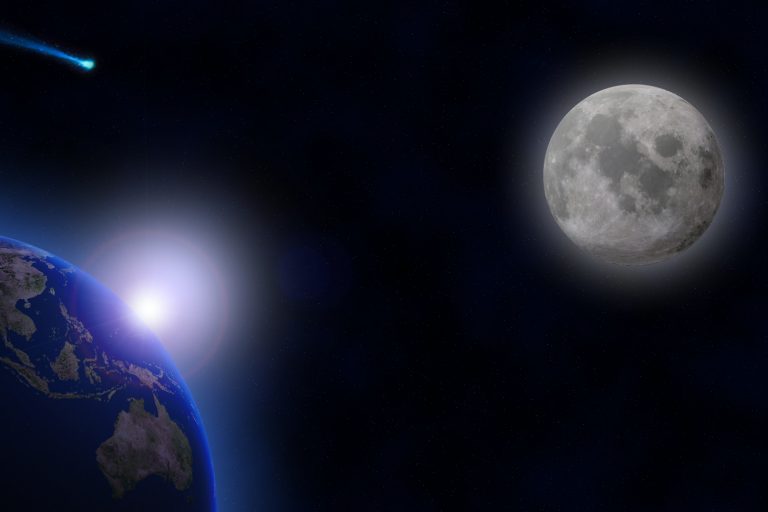 يدور القمر حول الأرض مرة كل شهر